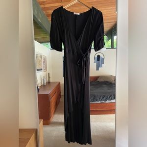 La Causa Black Wrap Dress